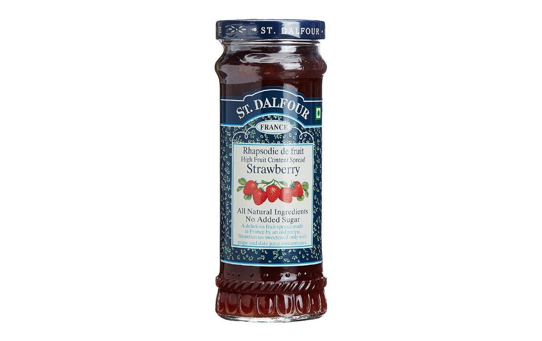 St. Dalfour High Fruit Content Spread Strawberry   Glass Jar  284 grams